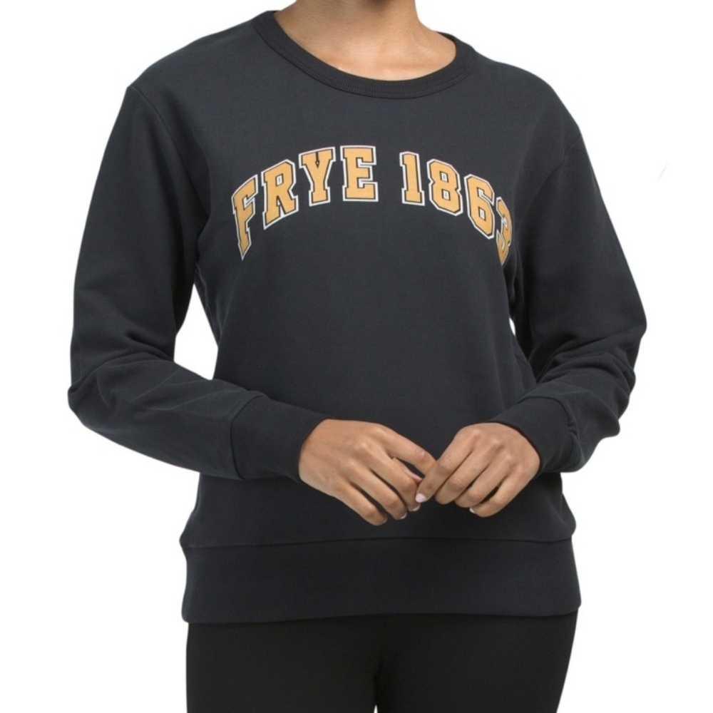 Frye Sweatshirt Black Medium Crewneck 1863 Classic Cotton New with Tags